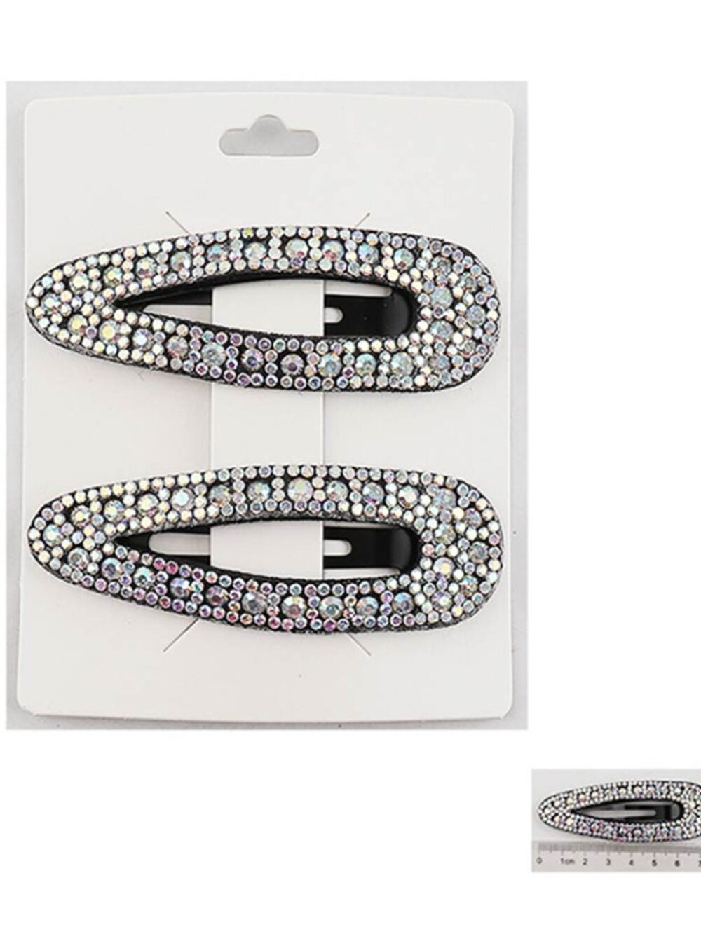 Rhinestone Embellished Snap Hair Clip Set of 2 - Picture 5 of 6